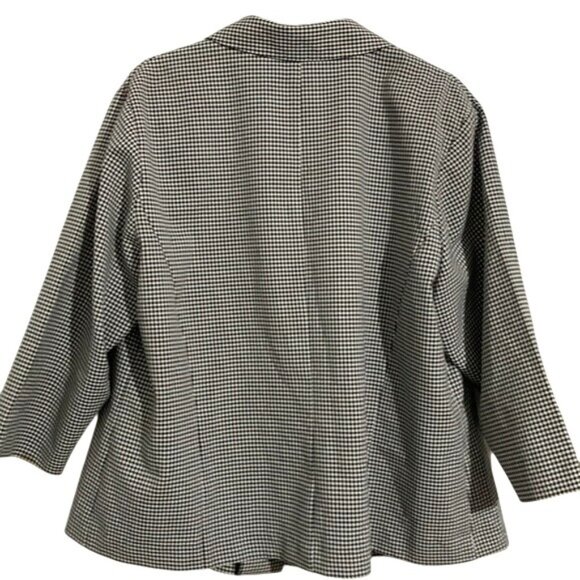Fashion Bug Womens Black & White Houndstooth Jacket Size 18/20W Polyester - Picture 7 of 9